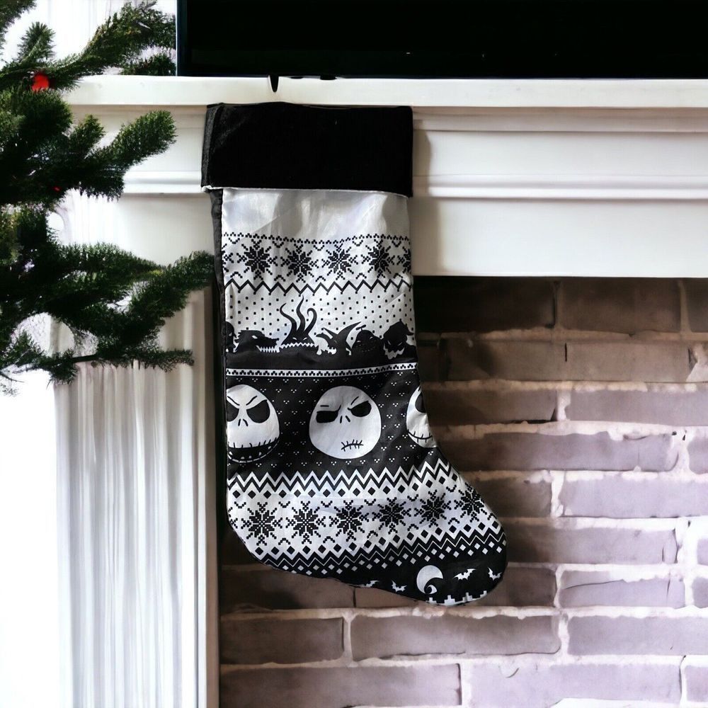 Jack Skellington Angry Face Ugly Pattern Halloween Christmas Stocking Disney - Picture 1 of 5